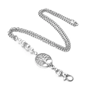 Alloy Tree Life Charm Anhänger mit Perlen Perlen Hand machen Alloy Key Chain Lanyard Halskette Griechisch Alle Gruppen Sorority für Dame