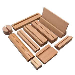 Eco-Friendly Reusable Wooden Desk Business Card Holders Picture Display Stand Postcards Calendar Customizable Wood Crafts Office