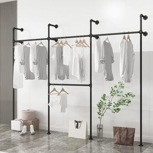Công nghiệp Ống quần áo Rack trên tường, moden treo tường tủ quần áo lưu trữ giá, treo quần áo bán lẻ Rack hiển thị, kệ hàng may mặc - Product Image 4