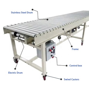 Yerçekimi Destekli Endüstriyel Paketleme Deposu Taşıma Hattı Paslanmaz Çelik Rulolu Konveyör - Product Image 4