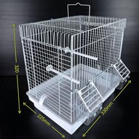 Jaula de Viaje Portátil para Loros, Transportín Ligero para Pájaros con Percha y Comederos, Jaula Transpirable para Pájaros Pequeños para Viajes al Veterinario