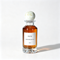 Flacon de parfum en verre vide à col serti de 15 mm, flacon de parfum cylindrique moderne de 100 ml avec bouchon en résine colorée