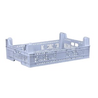 Caisse de transport rectangulaire en polypropylène jetable pour fruits, avec support cranté, haute résistance, pour le stockage
