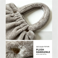 Sac seau en fausse fourrure pour femme, sac à bandoulière en peluche, grande capacité, sac hobo moelleux, sac à main personnalisé avec logo, imprimé léopard d'hiver, sac duveteux