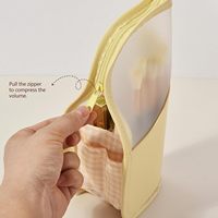 Trousse de rangement portable pour pinceaux de maquillage avec fermeture éclair, grande capacité, en PU, avec fenêtre semi-transparente en TPU imperméable, idéale pour les voyages