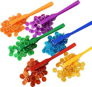 Jeu <span class=keywords><strong>de</strong></span> <span class=keywords><strong>jetons</strong></span> <span class=keywords><strong>de</strong></span> <span class=keywords><strong>bingo</strong></span> magnétiques éducatifs avec poignée en plastique et copeaux <span class=keywords><strong>de</strong></span> fer pour compter et trier - Product Image 4