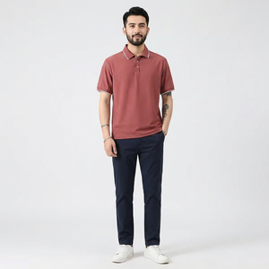 T-shirt polo pour homme, toutes occasions, pour l'été, couleur unie, séchage rapide, tissu en maille de soie glacée, nouveau style - Product Image 1