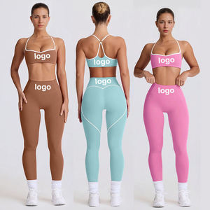 Completo Sportivo da Donna in Tinta Unita, Set da 2 Pezzi per Fitness e Yoga, Super Elastico, Aderente, Traspirante, Abbigliamento da Allenamento - Product Image 1