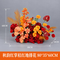 Fleurs artificielles orange automnales, centres de table de mariage, décorations d'automne, présentoirs de vitrine, arrangements floraux