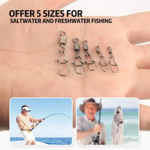 50 pz-100 pz/scatola connettore da pesca in acciaio inox Pin 4 #6 #8 #10 #12 # cuscinetto rotolante girevole con gancio a scatto accessori per esca - Product Image 4