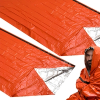 Sac de couchage d'urgence en feuille de Mylar thermique 4 saisons Kongbo Outdoor Gear, style enveloppe, kit de survie pour le camping