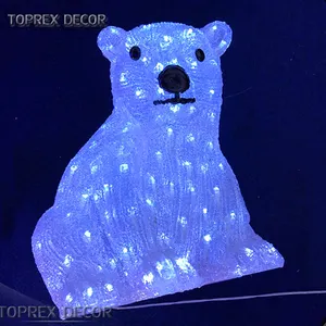 Luz LED de oso Polar de acrílico, figuritas, CE RoHS