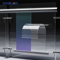 Pantalla LED Transparente Flexible para Interiores, Panel de Película de Cristal Adhesiva, Pantalla LED Digital Transparente Flexible