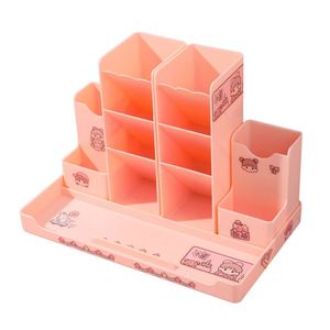 <b>Large</b> Capacity Multi-Functional Pen Holder Box Cute Oblique <b>Desk</b> Storage Holder Creative Plastic Pen Organizer for Students - Product Image 1