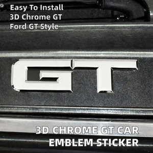Emblema Adhesivo Metálico Cromado 3D FF GT para Coche, Calcomanías para Maletero Trasero para F150, Shelby GT500, GT350 - Product Image 2