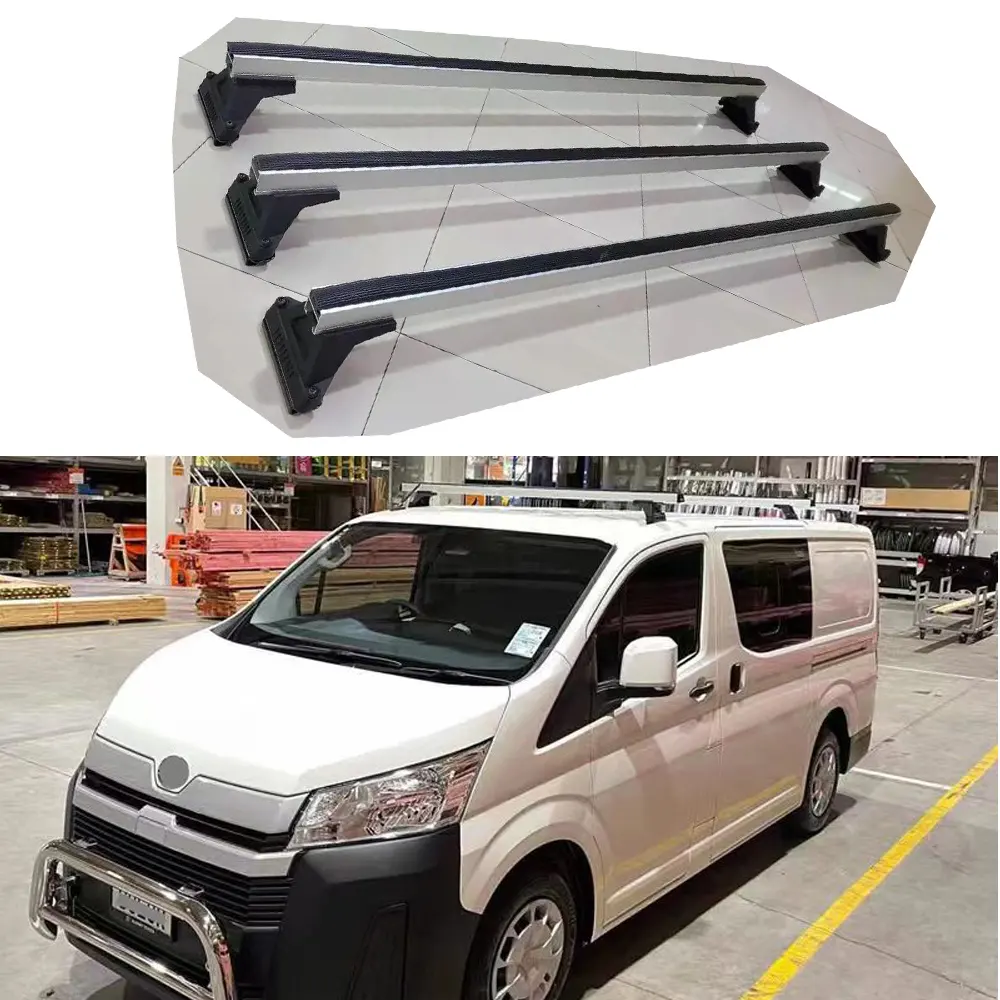 Hiace van rack para teto de carro, 300 2019 quantum, suporte de bagagem de alumínio, varal