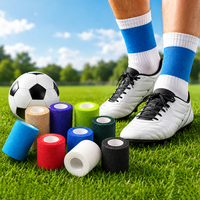 Bande adhésive pour le maintien des chaussettes et des protège-tibias de football