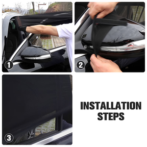 Parasol elástico transpirable para ventana de coche con cremallera, cortina lateral delantera y trasera para coche - Product Image 2