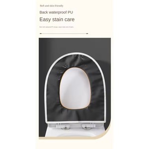 Funda de asiento de inodoro portátil con cremallera, suave y cálida para invierno, cojín grueso para WC, para las cuatro estaciones, nueva. - Product Image 5