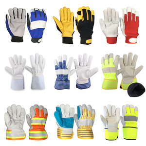 Guantes de seguridad para trabajo de jardinería, ala de cuero de cabra de grano - Product Image 3