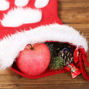 Top qualité Logo personnalisé doux mignon bas pour animaux de compagnie pendentif décoration fournitures cadeau floue chaussettes de noël - Product Image 5