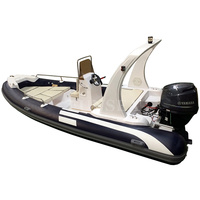 Bateau semi-rigide Hypalon Méditerranéen 5,2 m, coque en GRP de luxe, console centrale, yacht gonflable rigide, tender, croiseur côtier haut de gamme