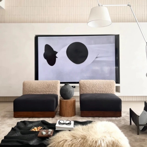 Canapé simple en bois massif, <span class=keywords><strong>fauteuil</strong></span> de loisirs minimaliste design, <span class=keywords><strong>fauteuil</strong></span> en tissu bicolore pour salon et balcon - Product Image 4