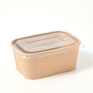 Bols à salade en papier kraft jetables écologiques, compatibles micro-ondes, avec couvercle, pour le camping et l'emballage alimentaire à emporter - Product Image 4