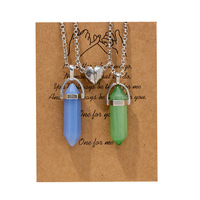 Collier de couple Taichi en forme de cœur magnétique, 2 pièces/ensemble, pendentif en cristal hexagonal, cadeau de la Saint-Valentin pour femmes et hommes