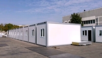 Maison préfabriquée modulaire industrielle avec structure en acier, maison portable à 3 chambres pour camp de travail