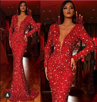 Dq579 Élégante robe de soirée en plumes avec perles rouges