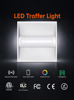Plafonnier LED 1x4 DLC 6.0 40W Plug-and-Play avec capteur PIR, CCT sélectionnable, dimmable 0-10V, compatible 347V, usage commercial