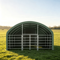 Enclos à poulets moderne 20x20 pieds avec structure en acier galvanisé, abri pour bétail en PVC/PE pour ferme