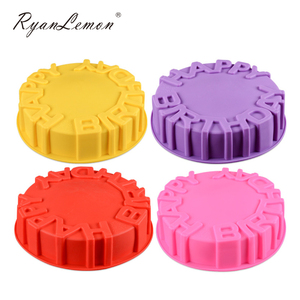 Moule à gâteau en silicone liquide 3D Darklight de qualité alimentaire, lettres Joyeux Anniversaire, logo personnalisé, couleur OEM, design créatif pour - Product Image 3