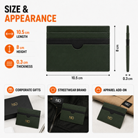 Cartera de Cuero Verde Oliva Personalizada para Hombre, para la Oficina y el Viaje, con Bolsillo para el Pulgar y Almacenamiento Delgado con Múltiples Ranuras, ODM