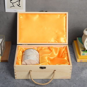 Wooden <b>Honey</b> Gift Box Rectangle Pine Portable With Lining For Craft Packaging - Product Image 1
