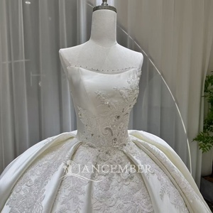 Vestido de novia de tul esponjoso con flores de camelia 3D y diseño de nube, sin tirantes, estilo etéreo, para novias de campo, Jancember, modelo Lsoy073 - Product Image 6