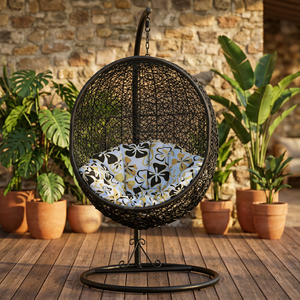 Modern Outdoor Garden <b>Swing</b> Chair Poly Rattan Design for Hotels and Parks - Product Image 3