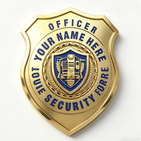 Insignia de Equipo de Bomberos Personalizada, Chapada en Oro, Esmalte Duro, Relieve 3D, Insignia de Honor e Identidad para Uniforme