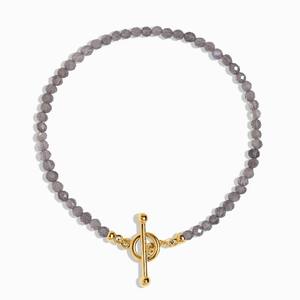 Gelang manik-manik kunci manik-manik batu permata Labradorite segi - Product Image 1