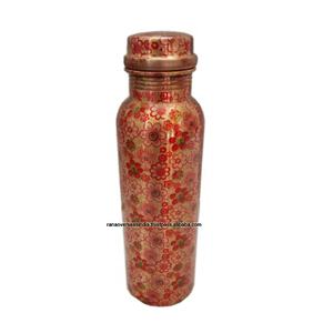 Trendy New Elegant Leak Proof <b>Water</b> <b>Bottle</b> Printed Ayurvedic Copper <b>Bottle</b> for <b>Water</b> Drinking Available at Wholesale Price - Product Image 1