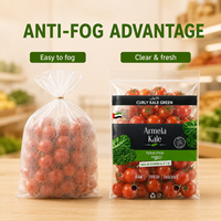 Kantong Kemasan Buah dan Sayur Food Grade BOPP Anti Embun dengan Logo Custom, Perekat Sendiri, dan Lubang Ventilasi