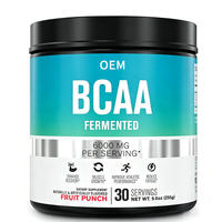 BCAA fermenté 6000 mg par portion, poudre pour adultes, saveur punch aux fruits, 30 portions, 255 g, complément alimentaire