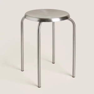 Taburete de Acero Inoxidable Estilo Industrial con Cuatro Patas Resistentes, Durable para Uso Doméstico, en Casas de Huéspedes, Pastelerías, Otomana de Descanso - Product Image 2