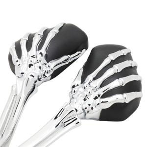 Rétroviseur universel pour moto, chrome, tête de mort, squelette, pour Suzuki 2003-2012 Honda CBR <span class=keywords><strong>600RR</strong></span> F5 <span class=keywords><strong>2010</strong></span> - Product Image 2