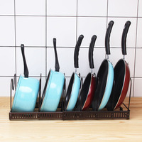 Étagère en fer amovible pour couvercles, Pot réglable, rangement d'ustensiles de cuisine, armoire de rangement pour casseroles et poêles