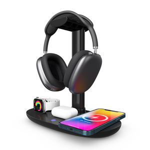 <span class=keywords><strong>Chargeur</strong></span> sans fil 3 en 1, station de charge rapide 15W pour <span class=keywords><strong>iPhone</strong></span> 14 Pro Max, pour montre intelligente 6 <span class=keywords><strong>5</strong></span>, <span class=keywords><strong>chargeur</strong></span> de bureau - Product Image 1