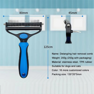 Brosse de toilettage pour animaux de compagnie, outil de toilettage en acier inoxydable, peigne démêlant pour poils emmêlés et noués, pour chats et chiens - Product Image 5
