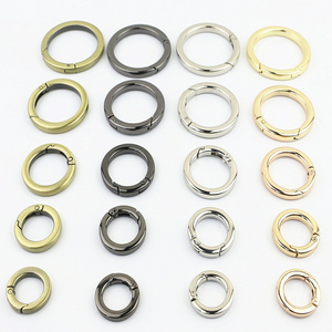 พวงกุญแจโลหะผสมสังกะสี พร้อมห่วงสปริงแบบแบน ห่วงโอริง วงกลม คาราไบเนอร์ สำหรับกระเป๋าถือ - Product Image 6