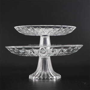 Platos de pastel de vidrio transparente al por mayor populares con bases platos de ensalada de vidrio de <span class=keywords><strong>cristal</strong></span> platos de postre de pastel multifuncionales - Product Image 3